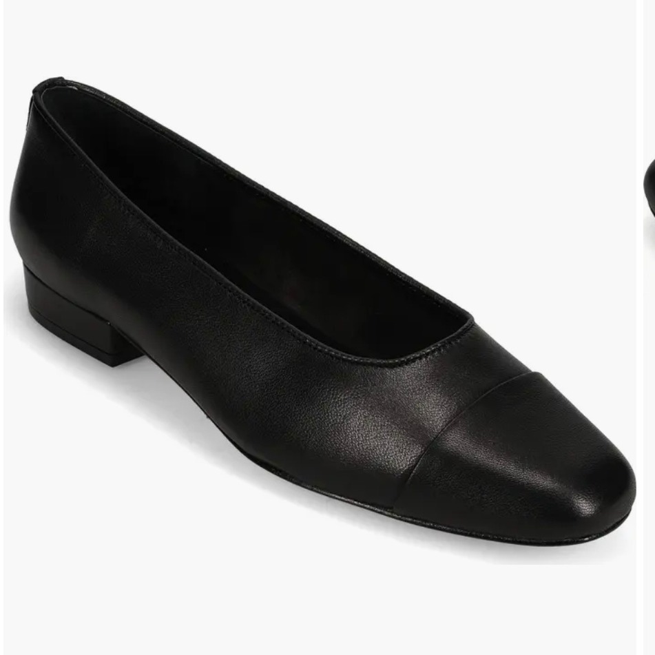 Nwb Vaneli Frankie Black Nappa Patent Leather Cap Toe Ballet Flats 9.5 Ss